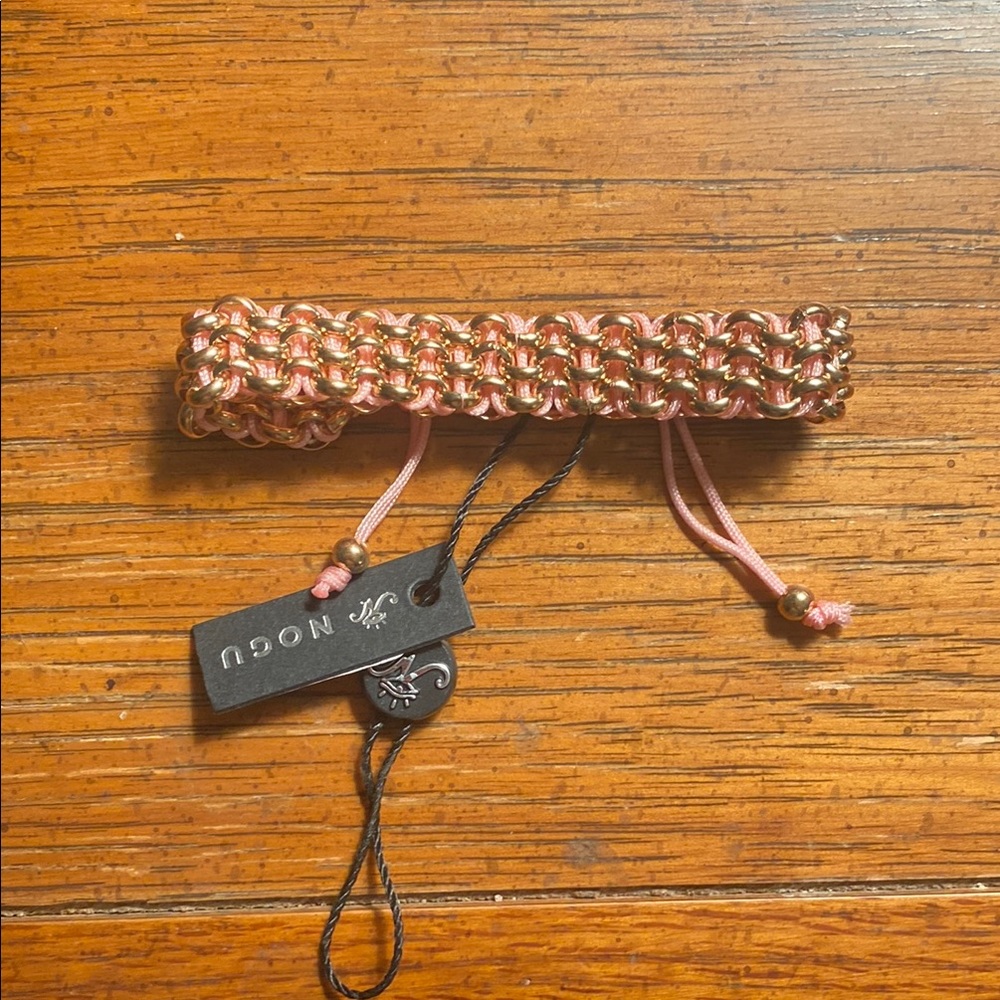 Pink and Gold Woven Bracelet